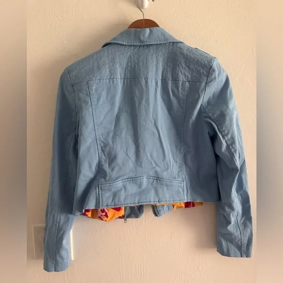 Color Me Courtney Dennis BikerJacket in Blue Sz 8 - Picture 3 of 7